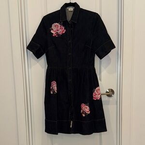 Kate Spade Broome Street Denim Dress with floral design NWOT size 8